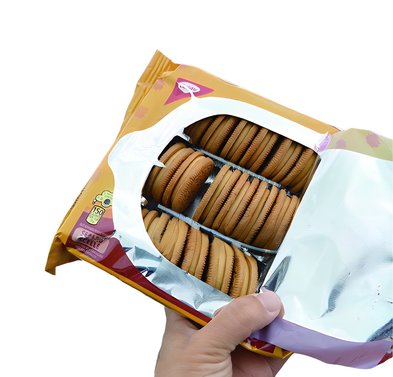 Re-sealable flexible packaging for cookies